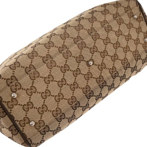 Gucci Beige Canvas GG Sherry Line Tote Handbag 145810 002122 177435 - Picture 4 of 10
